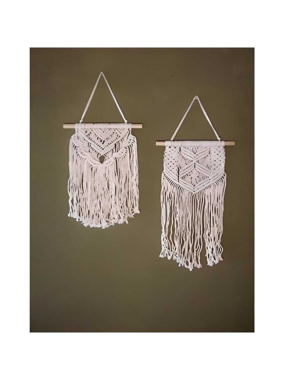 2 Pcs Macrame Wall Hanging Boho Wall Art Decor Woven Chic Bohemian Decor